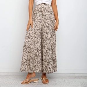 Petal + Pup Selby Flare Cheetah Pants - Beige | Size S